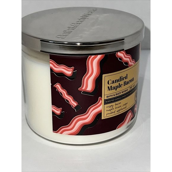 Bath & Body Works CANDIED MAPLE BACON Limited Edition Large 3-Wick Candle 2022 - Picture 15 of 16